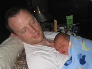 Daddy and Baby are both tired