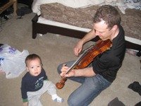 Ryan is curious about the violin