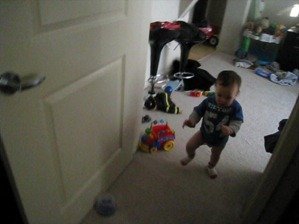 Ryan stands up from a sitting position for the first time
