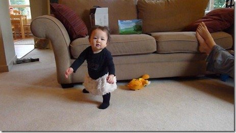 Madeline takes her first steps